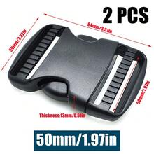 2 Pcs/Pack 20mm-50mm Plastic Dual Adjustable Side Release Buckles Molle Tatical Backpack Belt Bag Parts Strap Webbing - Multicolor - View 13