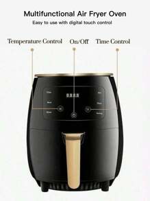 RAF Friteuză automată inteligentă de uz casnic cu capacitate de 4,7 litri, cu ecran tactil LED multifuncțional, poate fi utilizată pentru prăjit, cuptor electric, pui, cuptor cu microunde
