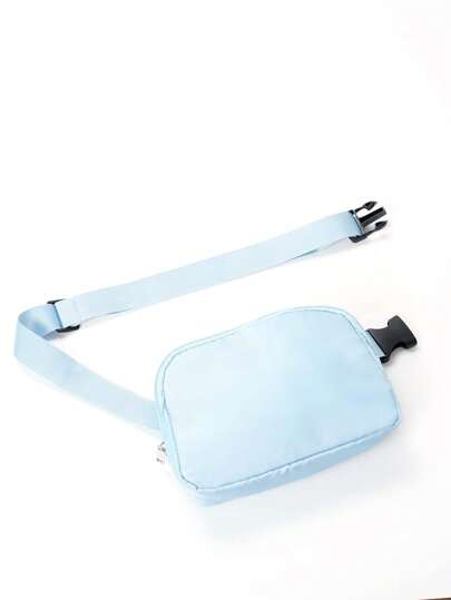 尼龙运动腰包/斜挎包，可装手机，适合跑步、徒步、骑行、健身等运动，时尚休闲简约设计，男女通用，适合学生使用。