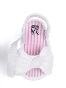 婴儿可爱蝴蝶结沙滩度假夏季凉鞋 - 白色 - 查看 6