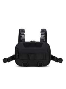 Bolsa de pecho para hombres, bolsa MOLLE para exteriores, bolsa de camuflaje multifuncional para pesca, ciclismo, campamento, adecuada para adolescentes, atuendo casual de verano, deportes al aire libre, viajes de vacaciones, regalos de cumpleaños o accesorios de graduación