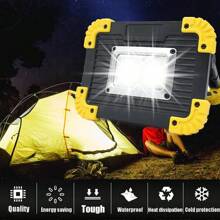 2*Bright LED Work Light USB Rechargeable COB Spotlight Floodlight Emergency Lamp - Yellow - View 3