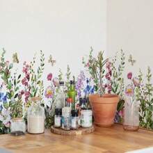 1套粉色罂粟花银莲花墙贴家居装饰房间装饰墙面装饰浴室装饰卧室装饰房间装饰用品客厅装饰家居装饰客厅墙壁艺术墙纸贴纸