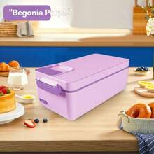 1pc USB Charging Portable Electric Lunch Box - Ounce Meal Heater With Leak-Proof Detachable Container, Cutlery And Insulated Carrying Bag, Suitable For Car, Truck, Work, Camping And Meal Heating, Travel Food Warmer | Modern Bento | Lock Lid