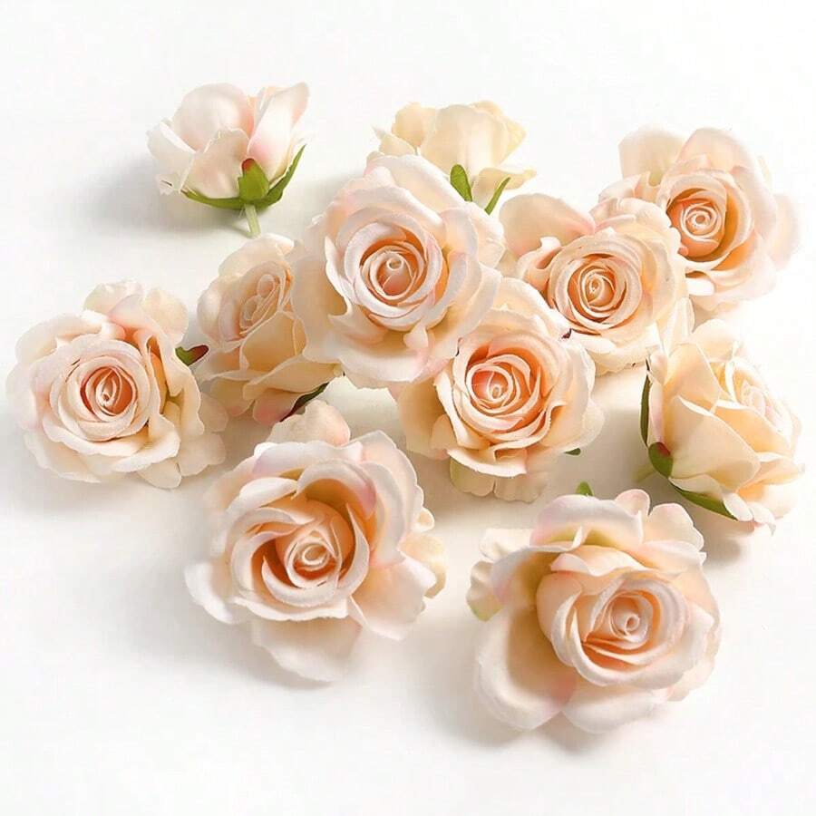 5/10pcs Silk Rose Artificial Flower Head Scrapbooking Home Wedding Wall Decoration Christmas DIY Wreath Candy Box Cake Decor - 08 - View 1