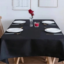 1 pieza Mantel rectangular de unicolor de poliéster resistente, adecuado para reuniones, fiestas, bodas, picnics, eventos, barbacoas, bufés, baby showers, interior y exterior, decoración diaria - Multicolor - Ver 4