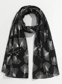 1 件春夏时尚休闲银箔围巾 - 黑色 - 查看 1