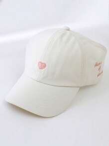 1 pezzo / 2 pezzi Cappellino da baseball con ricamo a forma di cuore per genitore e figlio, con apertura per la coda di cavallo, adatto per uso quotidiano