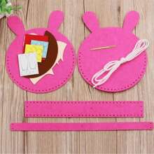 2/6/8pcs Cartoon Non-Woven Handmade Crafts Toys, Children DIY Bag Animal & Flower Handbags Crafts, Sewing Art Toys Decor, Random Style