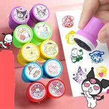 Sanrio Set de 10 sellos creativos de dibujos animados Sanrio de gato negro y perro canela, sellos sumamente atractivos y lindos