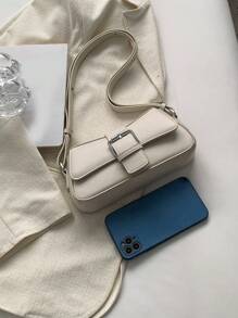 Mała torba z klamrą, jednokolorowa, torba na ramię ze skóry PU, uniwersalna torba pod pachami, zamek magnetyczny, stylowa, minimalistyczna torba