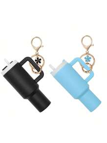 Juego de 1/2/3/5/8 piezas de llavero con mini vaso, lindos encantos con vaso para mujer para bolso, mochila, botella de agua mini - Estilo callejero, multicolor, accesorios del llavero, encantos para bolsos, vasos, 5/3/2/1 llaveros, accesorios para bolsos, encantos para bolsos de mano, caja de almacenamiento de lápiz labial, accesorios para bolsos, llavero de mini vaso, llavero de mini vaso para llavero o bálsamo labial, llavero lindo de vaso