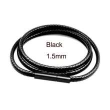 1pc/Lot Black Leather Chain Necklace For Diy Women Men Handmade Braid Rope Long Necklace 40/50/60/70CM Neck Pendant Chain Jewelry Gift