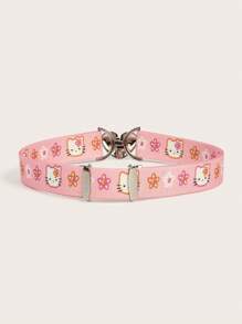 Sanrio 1 pièce Ceinture élastique à la taille, ceinture de décoration polyvalente décontractée pour femmes, imprimé personnage Sanrio, style bohème sans perçage
