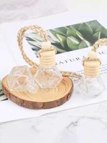 10/2pcs 0.27oz Hanging Car Air Fresheners Diffuser, Refillable Transparent Glass Essential Oil Fragrance Diffuser Pendant Mini Bottles Gifts Birthday Graduation - Multicolor - View 4