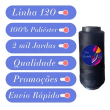 Kit 2 Sewing Threads 120 Straight 2,000 Yards, White, Black And Colored - 白色 - 查看 2