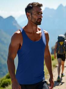Men Youth Lightweight Soft Fabric Quick Drying Pullover Crew Neck Basic Model Casual Simple Mountain Climbing T-Shirts Tank Tops Sweatshirts Classic Fit Vest Men Thanksgiving Spring, Summer, And Autumn Holiday Outdoor Sport Men Clothing
