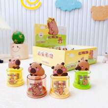 创意新品水豚双孔卷笔刀，设计适合青少年，便携式手动旋转卷笔刀，卡通可爱，批发