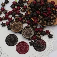 100Pcs Dark Coffee Star-Shaped Sealing Wax Beads For DIY Decoration, Including Envelopes, Wedding Invitations, Cards, Postcards, Gift Packaging, Crafts, Scrapbooks