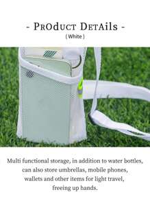 1个轻便网眼水瓶袋，免提肩带水杯架，多功能斜挎手机钥匙饮料收纳袋 - 彩色 - 查看 4