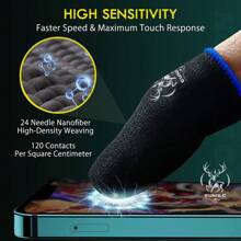Ultra Sensitive Gaming Finger Gloves - 2 Pairs, Sweatproof, Ultra-Thin, Breathable Touch Screen Compatible, Smooth Operation, Enhance Mobile Gaming Accuracy