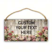1 件定制木门标志 - 个性化花卉悬挂装饰，适合婚礼、生日和特殊活动，乡村风格墙壁艺术，天然木材表面，送给朋友和家人的完美礼物，波西米亚风格装饰 - 彩色 - 查看 3