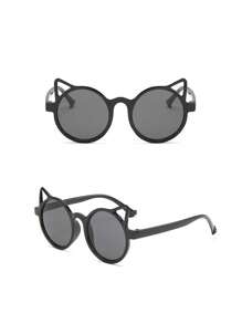 4pcs New Fashion Kids Glasses Set - Cute Small White Flower Glasses, White Kitten Ear Style Glasses, Fresh Daisy Children Glasses, Pink Heart Design Glasses