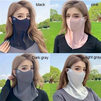Cache-cou de protection UV soin doux - Masque facial de couleur unie résistant au vent et élastique. Convient pour le cyclisme et le port casual en extérieur. Masque casual | Design texture lisse | Matériau respirant