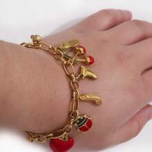 3-5 PCS Stainless Steel Small Accessories Accessories Drop Oil Cherry Pendant DIY Bracelet Necklace Pendant Key Ring Accessories Pendant Accessories - Pendants - View 6