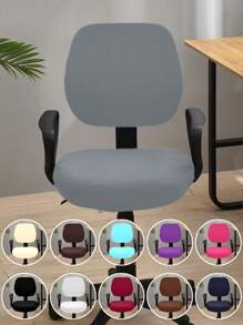 2 Pieces Stretchy Solid Color Office Chair Cover, European And American Style Home/Office Chair Cover - Multicolor - View 2