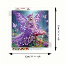 1 件 30*30 厘米/11.8*11.8 英寸无框 5D 不对称形状钻石画套件，DIY 女性模特设计用于墙面装饰、装饰品，适合初学者和成人，感恩节礼物 - 彩色 - 查看 2