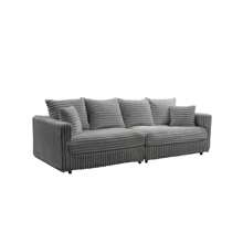 104.3" Plush Corduroy 4-Seat Sofa Modern Comfy Upholstered Sofa Cloud Couch Deep Seat Couches With Soft Pillows Convertible Deep Seat Sofa Lounge Chair For Living Room Bedroom Apartment Office