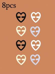 12pcs Set Of Heart Shaped Bra Strap Clips, Invisible Non-Slip Bra Buckles Body Care, Invisible Bra Strap Holders, Invisible Non-Slip Stitching To Protect Body When Traveling, Sports, External And Waistband Summer Cooling,Beach,Travel