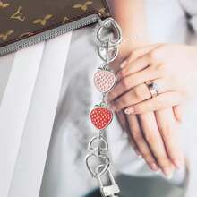 5 Pack Bag Extender, Wallet Strap Extender, Wallet Extender Replacement Accessories, Decorative Lanyard, Cherry Pendant, Glitter Cherry Charm, Clip Keychain (For Handbags, Wallets, Shoulder Bags, Crossbody Bags), Wallet And Women's Keychain Charms, Valentine's Day Women's Bags, Girls Wallets, Bag Making Supplies (Moon, Strawberry, Flower, Pearl, Cherry) For All Major Brand Name Bags - 5 pc-Style A - 查看 10