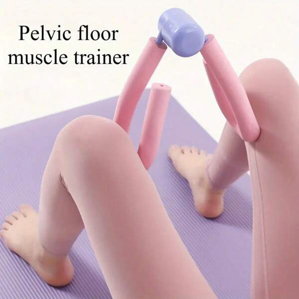 1pc Pelvic Floor Muscle Trainer, Thigh Exerciser For Body Shaping, Leg And Hip Training, Home Workout Equipment - Pink Sponge Material Gym Accessories