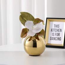 1PC Porcelain Vase With Geometric Stripe Gold And Silver Plating,Room Decor,Home Decor,Kitchen Decor,Wedding Decor,Table Decoration,Centerpieces,Office Decor,Garden Decor,Outdoor Decor Gifts Birthday Graduation Flower Vase Glass Vase