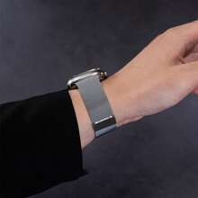 1 pieza de Correa de lazo magnético compatible con Apple Watch de 46mm, 44mm, 45mm, 41mm, 49mm, 38mm y 42mm, pulsera de metal para Apple Watch Series 8, 7, 6, 9, 10, SE, Ultra, 2 y 5