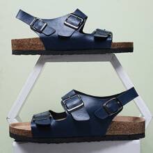 Sandały unisex z paskami korkowymi, wygodne, codzienne kapcie w stylu retro dla par - Niebieski - Zobacz 3