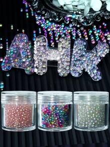 1 pièce/3 pièces Perles de verre Aurores en résine époxy, perles à bulles mini de tailles mélangées pour matériau de remplissage de moule en silicone, fournitures artisanales DIY, fournitures pour la confection de bijoux