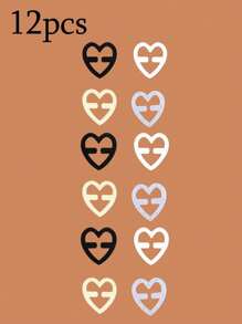 12pcs Set Of Heart Shaped Bra Strap Clips, Invisible Non-Slip Bra Buckles Body Care, Invisible Bra Strap Holders, Invisible Non-Slip Stitching To Protect Body When Traveling, Sports, External And Waistband Summer Cooling,Beach,Travel