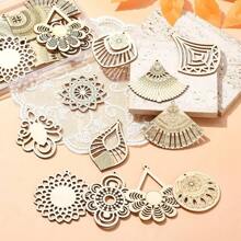 35 Pcs 7 Styles Wedding Angel Theme Unfinished Wood Cutout Charms Heart Cross Sun Wood Slices For Wedding Decoration DIY Printing Art Craft