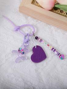 1 件定制 PU 心形、可爱夜光小狗项链、彩色硅胶串珠字母钥匙扣、定制名字、定制包包挂件、定制礼物、别致秋季、服饰配饰、定制钥匙扣和配饰 - 彩色 - 查看 13