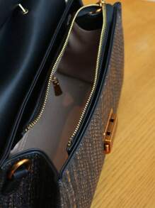 2025新款复古蓝蛇皮高端手提包，时尚奢华女士托特包，轻便大容量单肩斜挎包，鳄鱼纹鸵鸟纹OL百搭挎包 - 彩色 - 查看 9