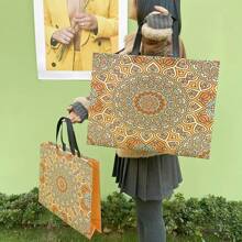 12pcs Mixed Color Woven Tote Bag Gift Box With Handle - Waterproof, Shrink-Proof, Foldable Shopping Bag, Clothes, Wedding, Party - 3 Sizes Reusable Gift Packaging, For Mother's Day, Bridesmaid Gifts, Graduation Gifts, Birthday Gifts, Wedding Gifts, Birthday, Bride, Wedding