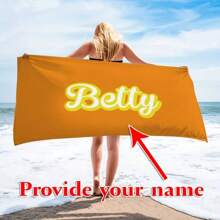 1 pieza Toalla de playa personalizada de fibra ultrafina, liviana y absorbente, regalo personalizado para aniversario, cumpleaños, boda, Día de la Madre, uso en la playa
