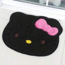 Sanrio 1pc Authorized Sanrio Hello Kitty Floor Mat - Soft, Modern Aesthetic Cat Rug With Cartoon Anime White Cat Face Design - Ideal For Living Room, Bedroom, Entryway Home Decor