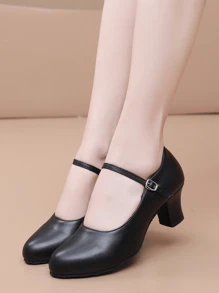 Pylepe Latin Character Dance Shoes For Women Ballroom Dancing Shoes Ankle Strap Heels For Salsa Tango Flamenco - Black - View 5