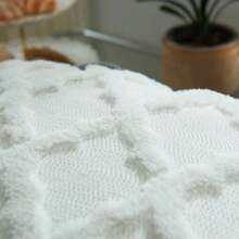 Fundas de cojín de lana suave y afelpada, estilo de lujo, fundas de cojín europeas para sofá, dormitorio, color y caqui, Navidad - café teng light - Ver 5