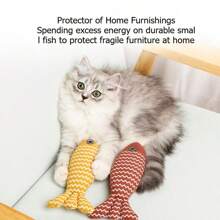 猫爱好者和猫妈妈喜欢的玩具猫爱好者和猫妈妈喜欢薄荷毛绒鱼抓棒咀嚼玩具，适合小猫和猫爱好者和猫妈妈喜欢，自娱自乐，缓解无聊