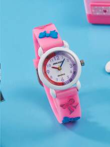 1 pieza Reloj de cuarzo de silicona con diseño de macaron de colores lindo y de dibujos animados, apto como regalo de cumpleaños